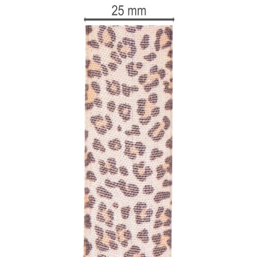 Decorative Leopard Print Ribbon Polyester 25mm x 18m | Floristik24.co.uk