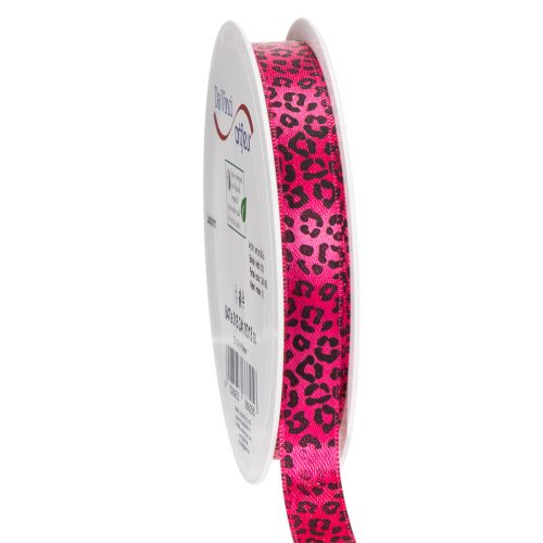 Dekorative Pink Leopard Print Ribbon Polyester 15mm x 18m