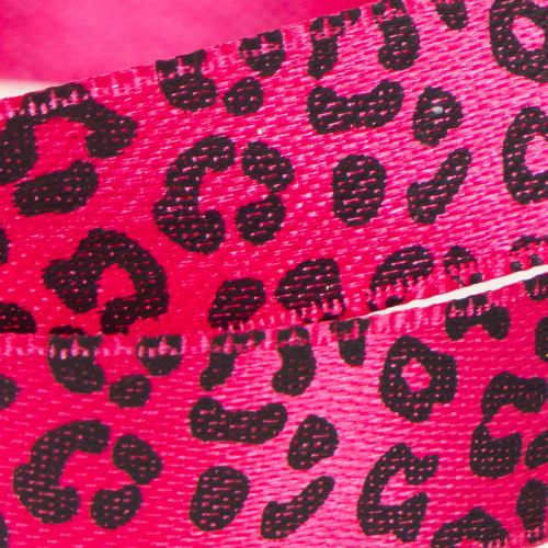 Dekorative Pink Leopard Print Ribbon Polyester 15mm x 18m | Floristik24.co.uk
