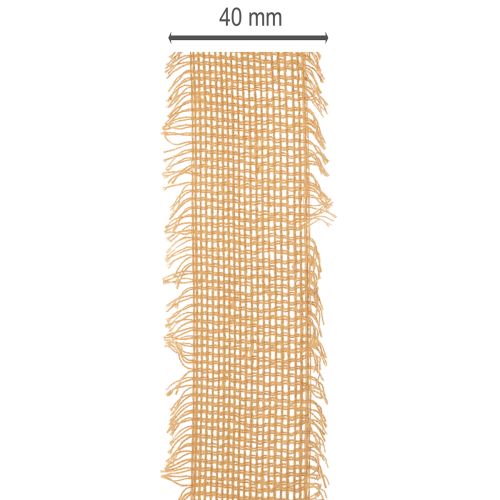 Cotton Decorative Fringe Ribbon 40mm Brown 30m | Floristik24.co.uk