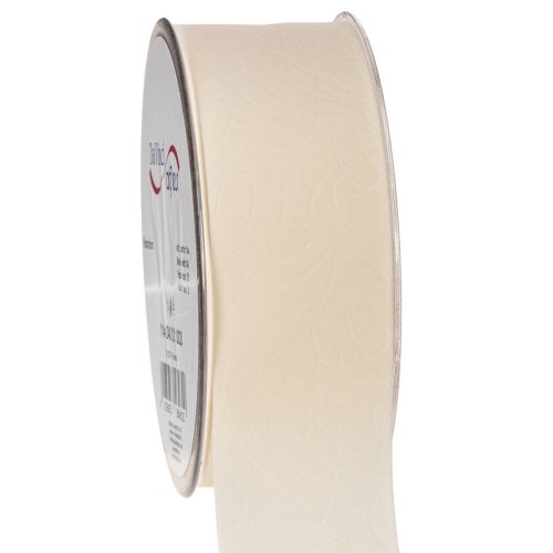 Decorative Velvet Ribbon 40mm x 20m Cream for Crafts and Gift Wrapping