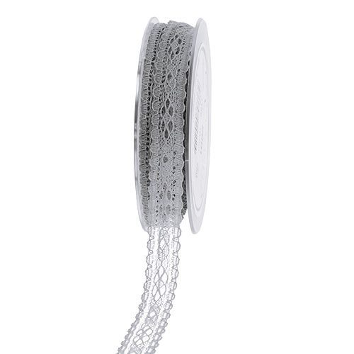 Floristik24 Ribbon lace gray 16mm 20m