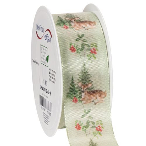 Dekorative Ribbon with Deer, Forest, and Floral Design, 40mm x 15m, Polyester buy online | Floristik24.co.uk