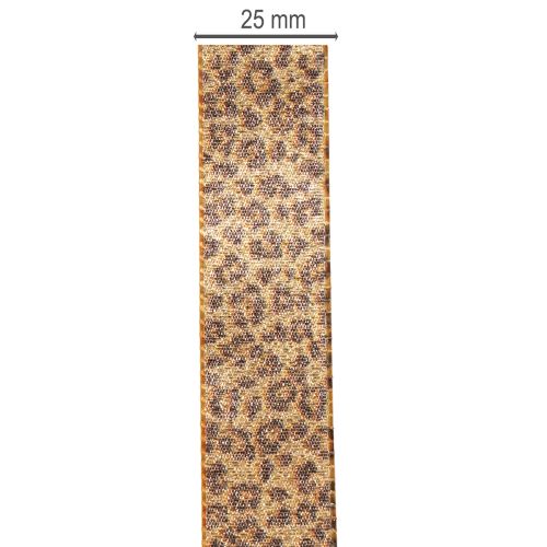 Leopard Print Ribbon 25mm x 20m for Indoor Decorations and Crafts | Floristik24.co.uk