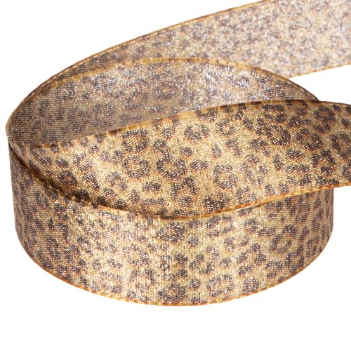 Leopard Print Ribbon 25mm x 20m for Indoor Decorations and Crafts | Floristik24.co.uk