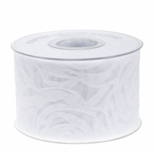 Floristik24 Gift ribbon for decoration roses large White 63mm 20m
