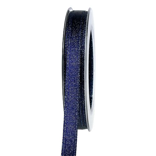 Floristik24 Satin ribbon with glitter blue 10mm 20m