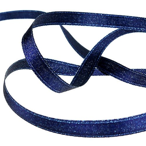 Floristik24 Satin ribbon with glitter blue 10mm 20m