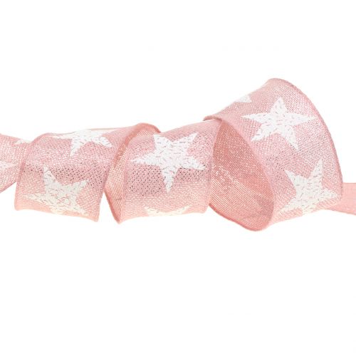Product Deco ribbon star pink 40mm 15m