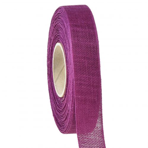 Floristik24 Decorative ribbon natural berry linen ribbon 25mm 20m