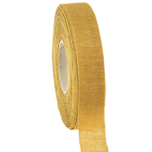 Floristik24 Decorative ribbon natural yellow 25mm 20m