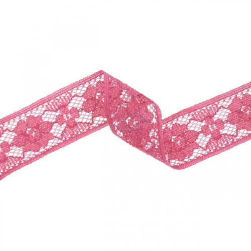 Product Lace ribbon pink 25mm deco ribbon lace 15m