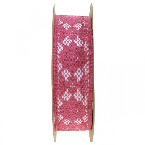 Product Lace ribbon pink 25mm deco ribbon lace 15m