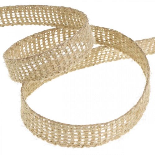 Product Deco ribbon jute nature 12mm Rustic decoration jute ribbon 10m