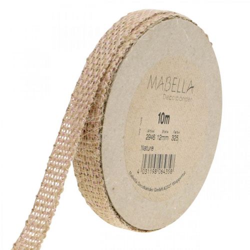 Floristik24 Deco ribbon jute pink, natural 12mm jute ribbon to decorate 10m