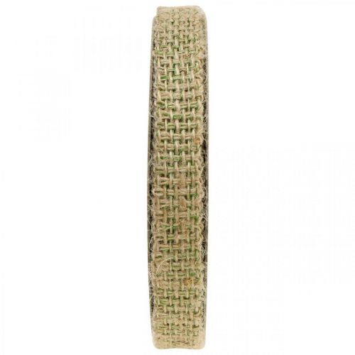 Floristik24 Deco ribbon jute green, nature 12mm Colorful jute ribbon jute decoration 10m