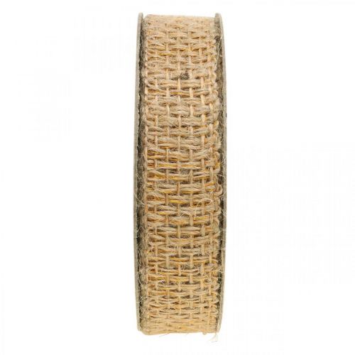 Product Decorative ribbon jute yellow, nature 25mm Rustic decorative jute ribbon 10m