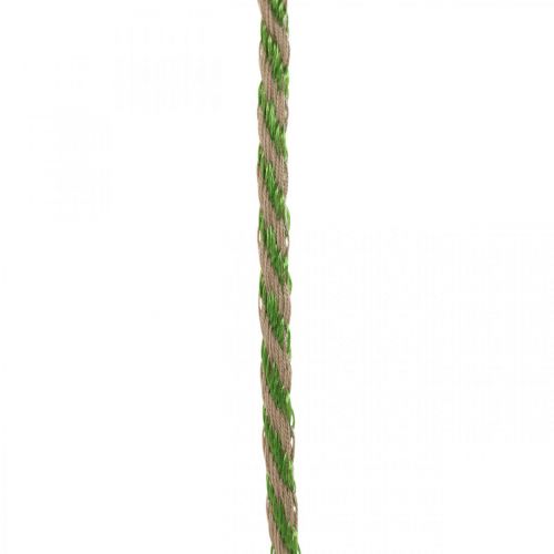 Product Deco ribbon linen green, natural 4mm gift ribbon decorative ribbon 20m