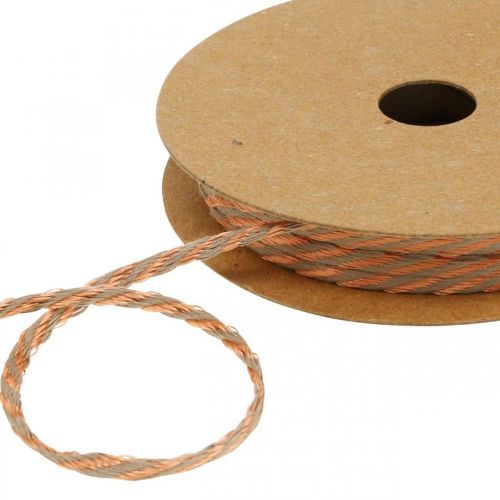 Floristik24 Cord, decorative ribbon, jewelry cord Copper-natural colors L20m Ø4cm