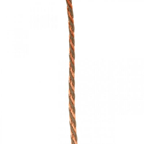 Floristik24 Cord, decorative ribbon, jewelry cord Copper-natural colors L20m Ø4cm