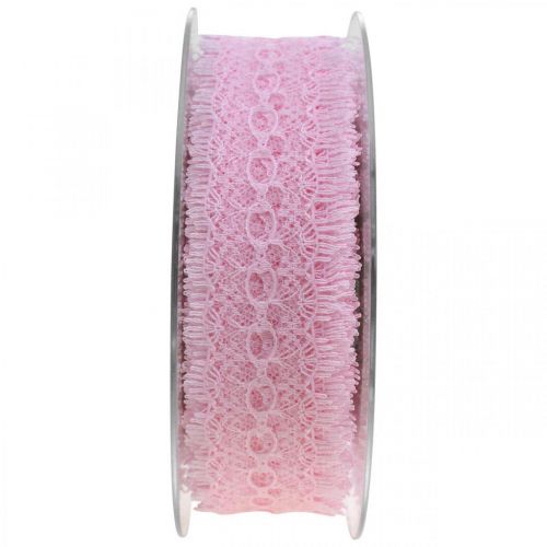 Floristik24 Lace Ribbon Gift Decor Wedding Table Decoration Pink W35mm L20m