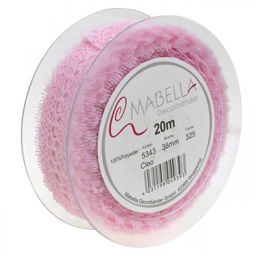 Product Lace Ribbon Gift Decor Wedding Table Decoration Pink W35mm L20m