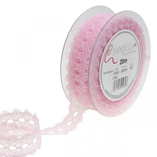 Product Lace Ribbon Gift Decor Wedding Table Decoration Pink W35mm L20m