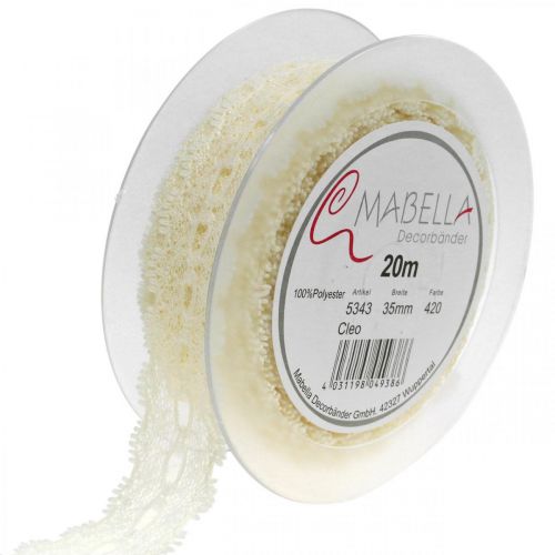 Product Lace Ribbon Wedding Decor Romantic Cream White W35mm L20m