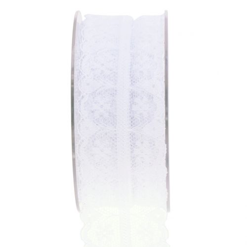 Floristik24 Lace ribbon vintage white 40mm 20m
