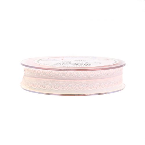 Floristik24 Lace ribbon vintage pink 20mm 20m