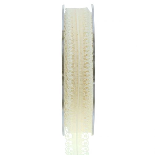 Floristik24 Lace ribbon vintage cream 20mm 20m