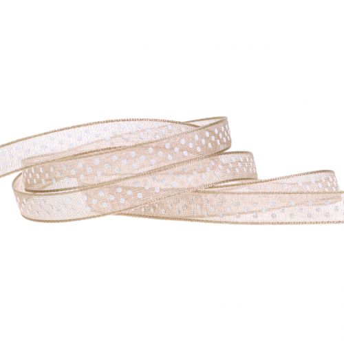 Product Decorative ribbon with dots brown 7mm L20m