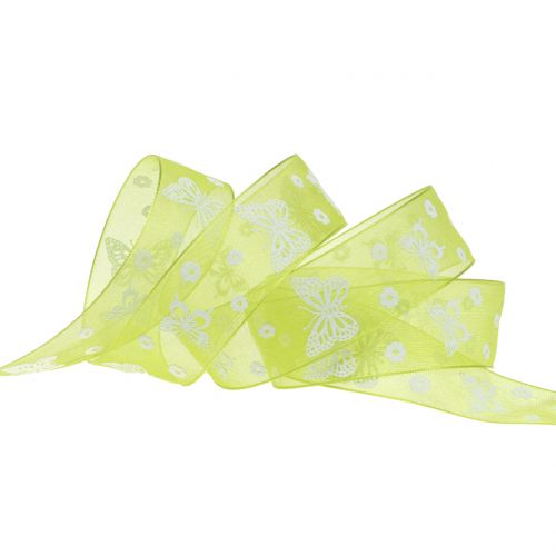 Product Organza ribbon butterfly green 25mm 20m