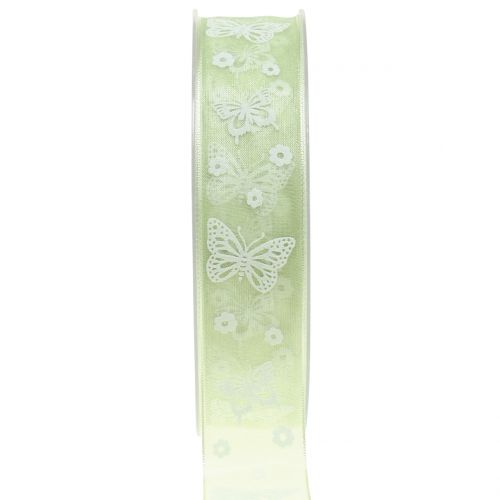 Floristik24 Organza ribbon Butterfly Mint 25mm 20