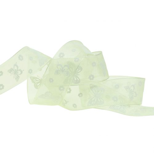 Product Organza ribbon Butterfly Mint 25mm 20