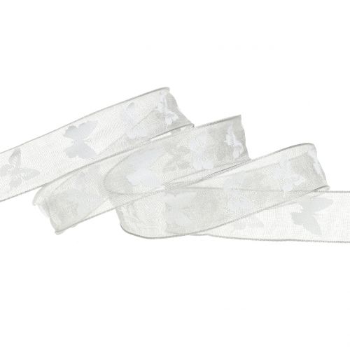 Product Organza ribbon butterfly gray 15mm 20