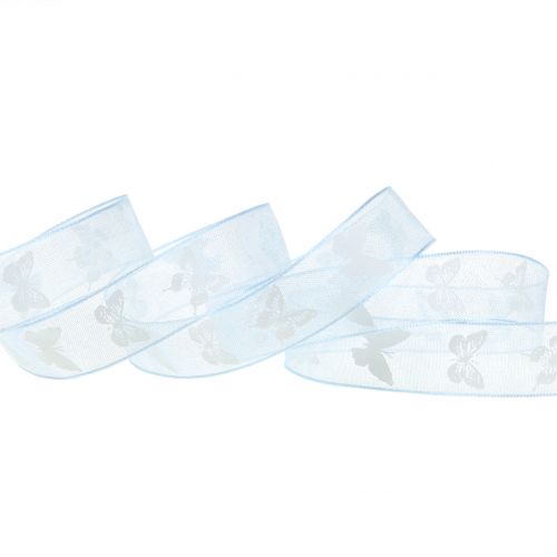 Product Organza ribbon Butterfly Blue 15mm 20m