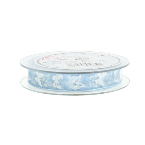 Product Organza ribbon Butterfly Blue 15mm 20m