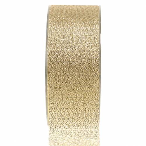 Floristik24 Decorative ribbon gold 40mm 20m