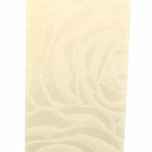 Product Deco ribbon roses wide cream 63mm 20m