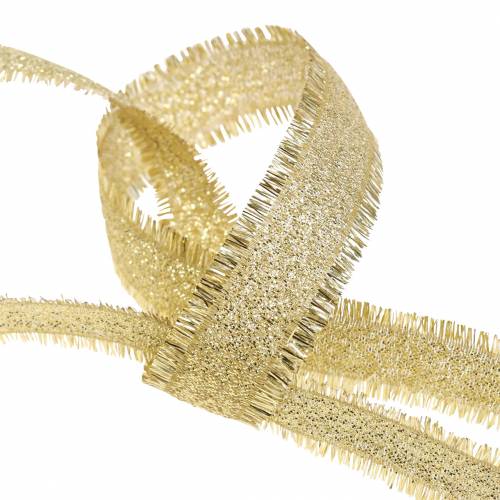 Product Decorative band gold with fringes 15mm 15m