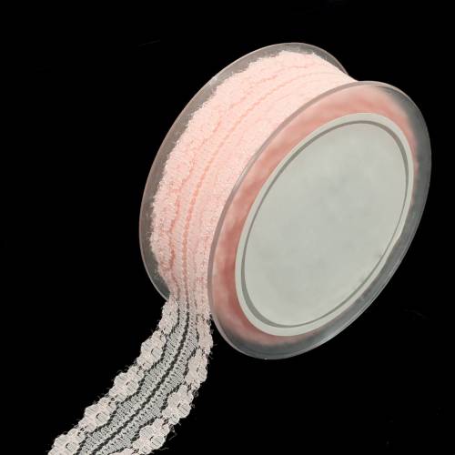 Floristik24 Lace ribbon deco ribbon pink 20m 3cm gift wrapping