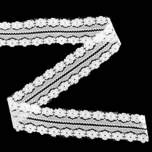 Floristik24 Lace ribbon decoration ribbon white 20m 3cm