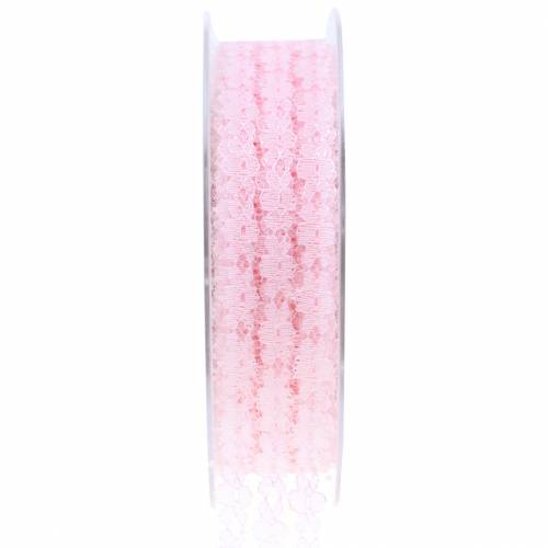 Lace ribbon pink 20mm 20m
