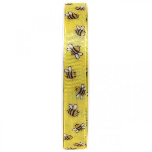 Floristik24 Deco ribbon spring yellow, ribbon with bees B15mm L20m