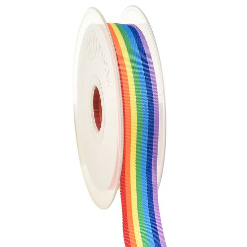 Decorative ribbon gift ribbon rainbow multicolored 25mm 20m