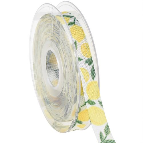 Gift ribbon with lemons decorative ribbon summer W15mm L20m