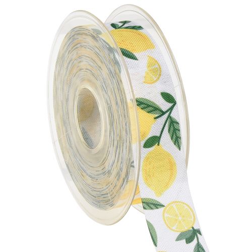 Gift ribbon with lemons decorative ribbon summer W25mm L20m
