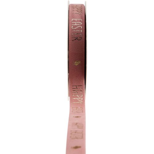 Velvet ribbon Happy Easter decorative ribbon pink 15mm 5m