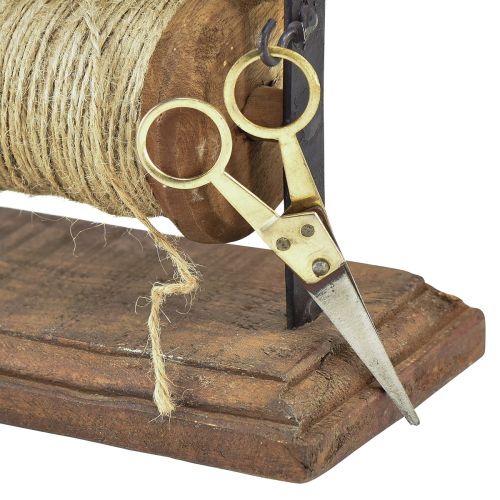 Product Dispenser wood cast iron yarn holder scissors jute L27.5cm